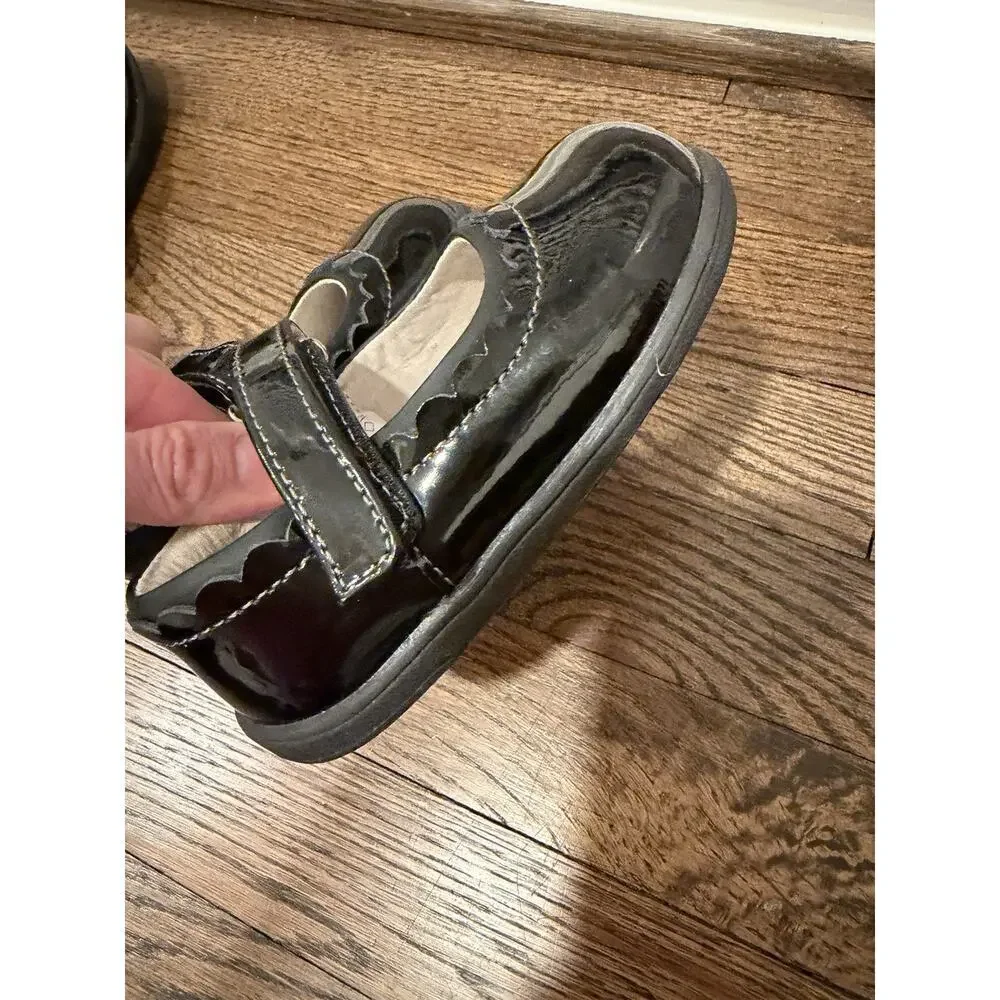 See Kai Run Jane II Black Patent Leather Mary Jane Shoes Size Toddler Girl 7 NEW